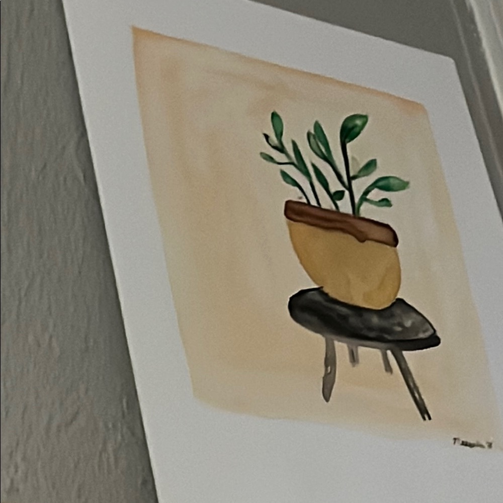 Modern Green and Brown Plant Art Print